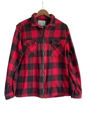 Vintage Alaska 1959 Wilderness Gear Buffalo Plaid Zip-Up Flannel Jacket Shacket